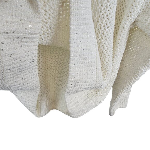 Women Preppy Fairy Cottage Academia Core Knit Pullover Sweater Ivory Joie Medium - Picture 9 of 11